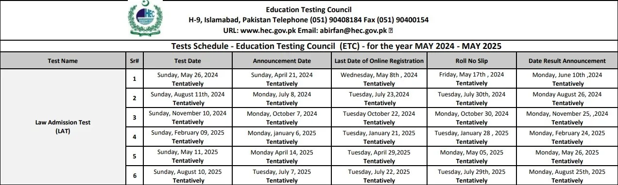 schedule